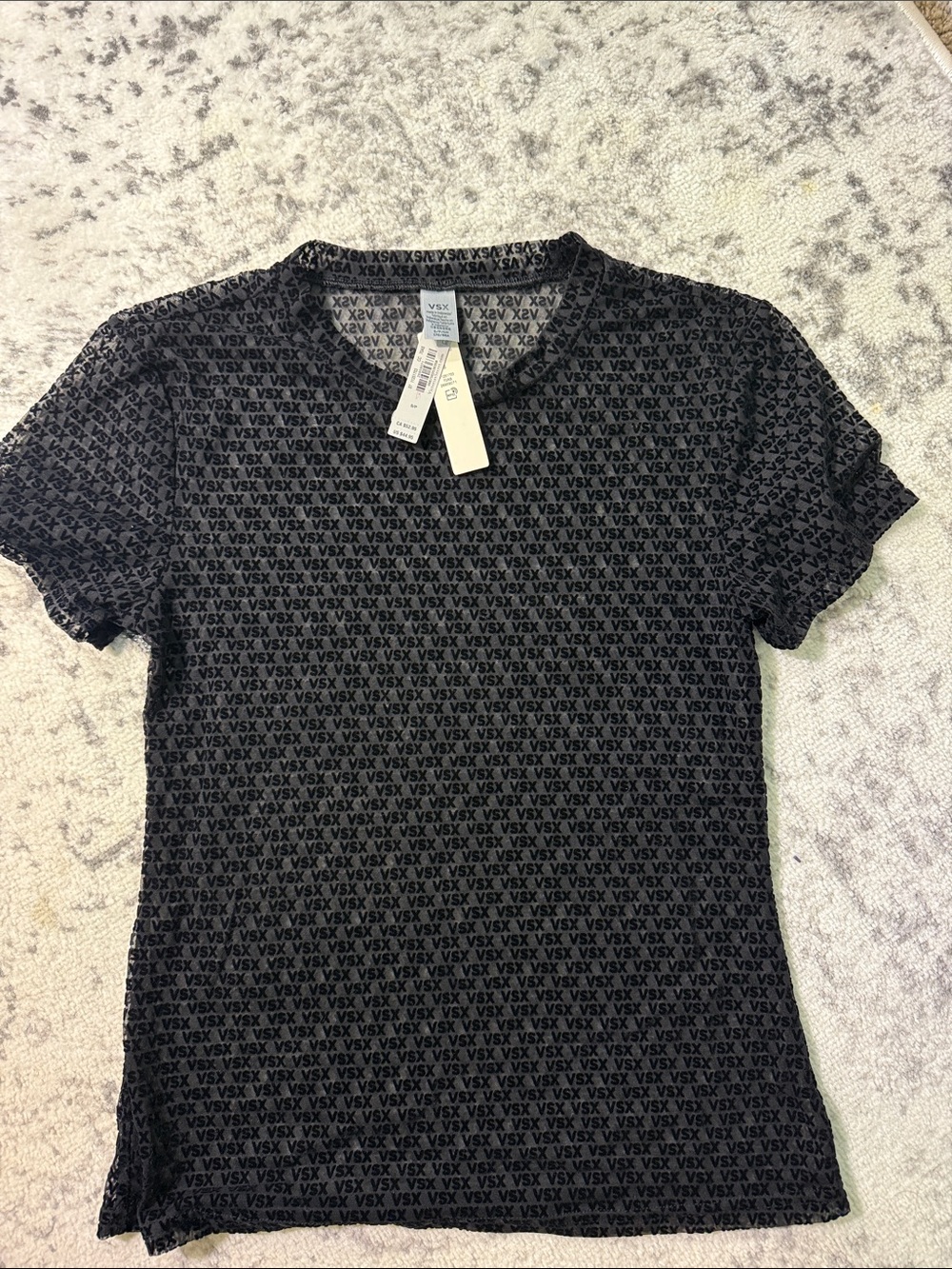 VSX Black All-Over Logo Short Sleeve Tee